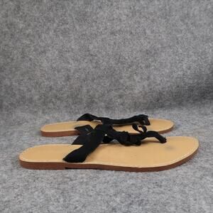 Old Navy Shoes Womens 6 Sandals Fashion Flip Flop Leather Slip On Tassel Black